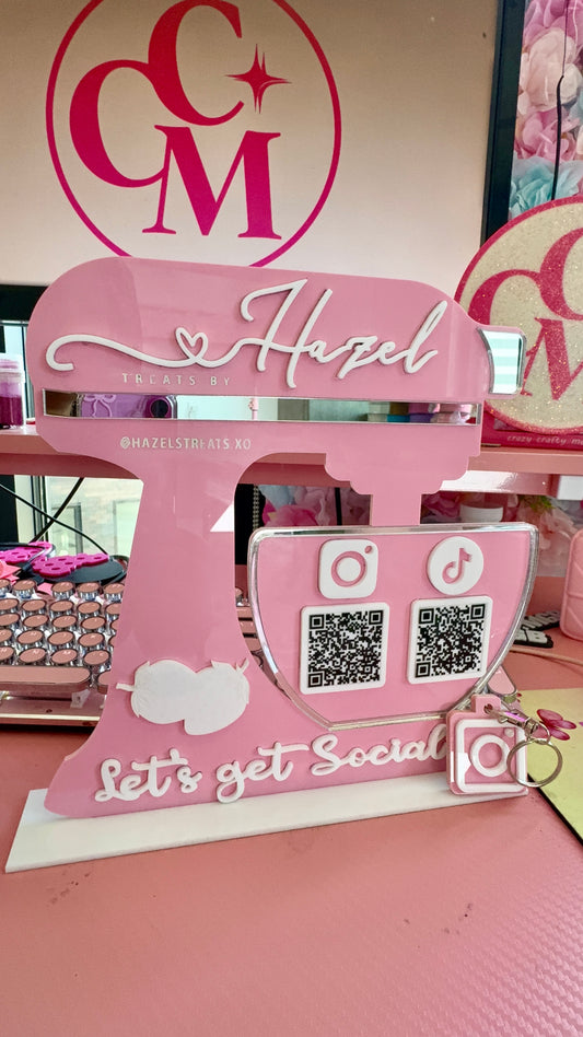 Mixer Stand QR code sign